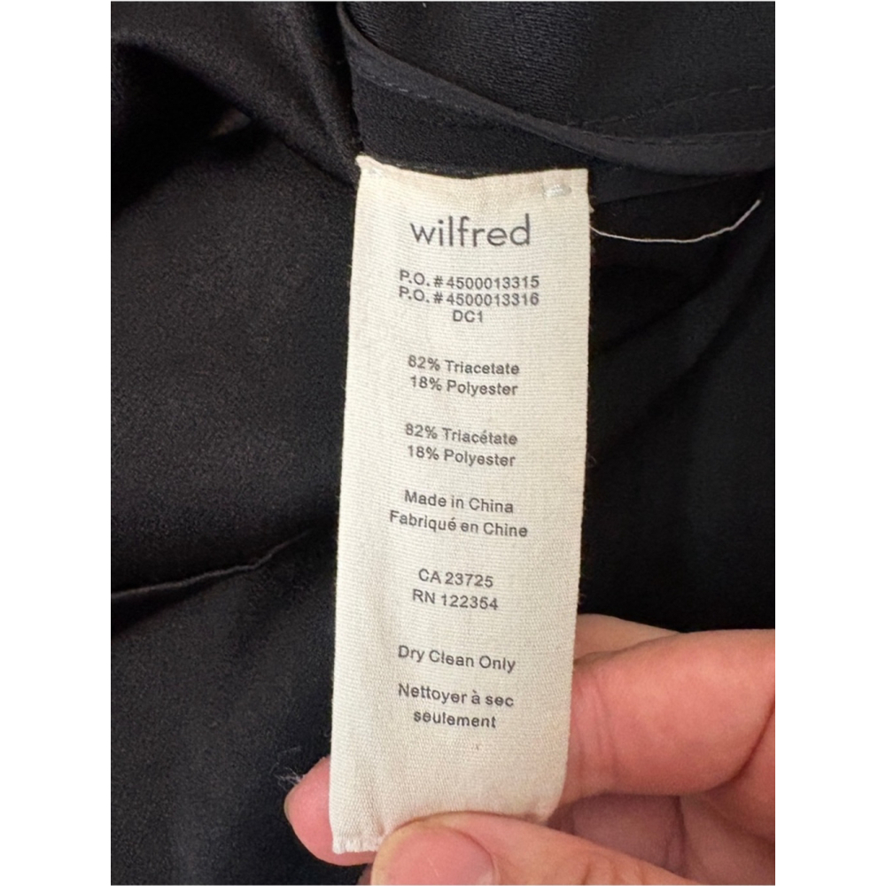 Aritzia Wilfred Chevalier Blazer Black Satin Collar Size 4 Open Front Crepe - Picture 11 of 11
